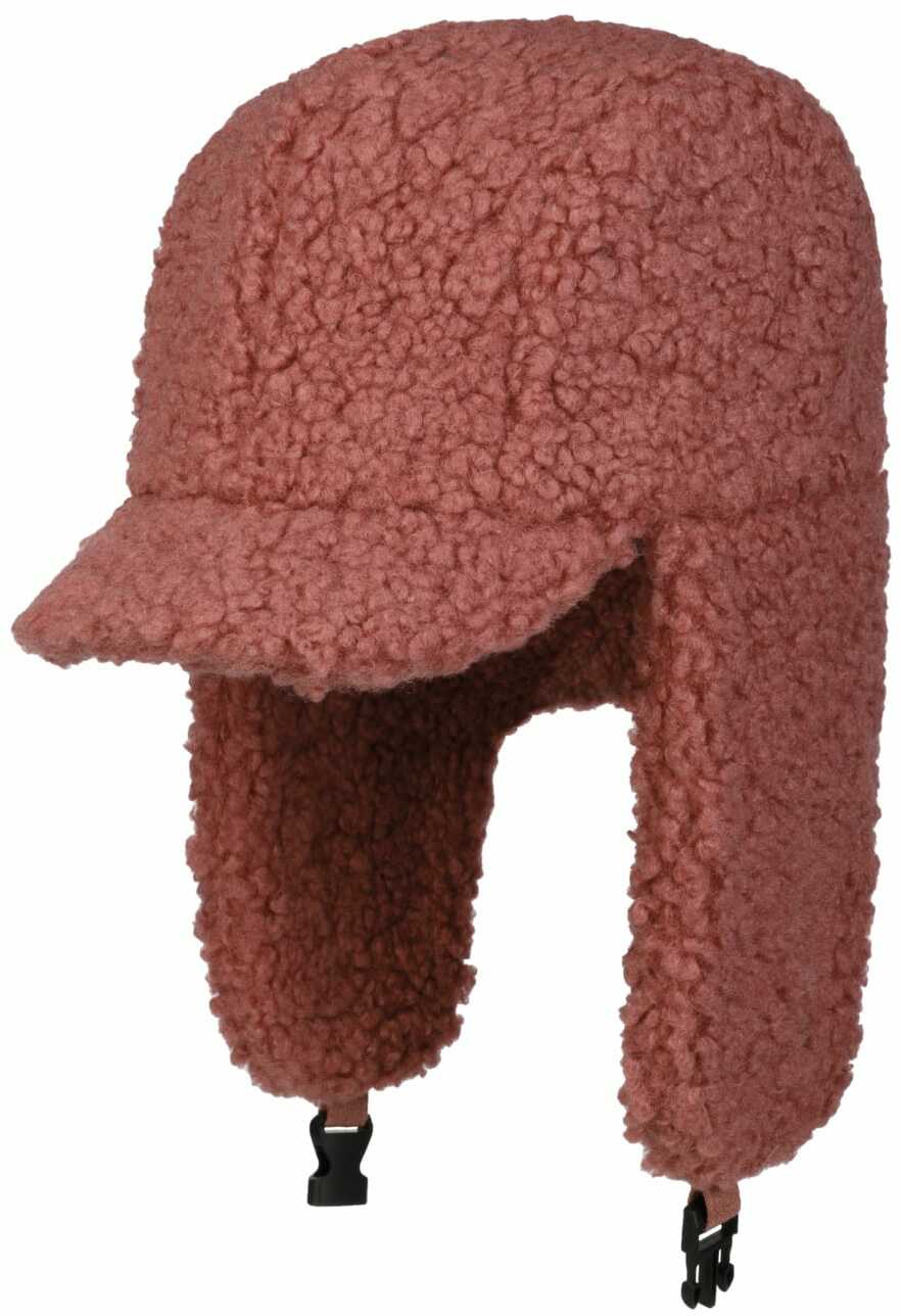 Czapka Pilotka Teddy Fur by Seeberger, brudny róż, L (58-59 cm)