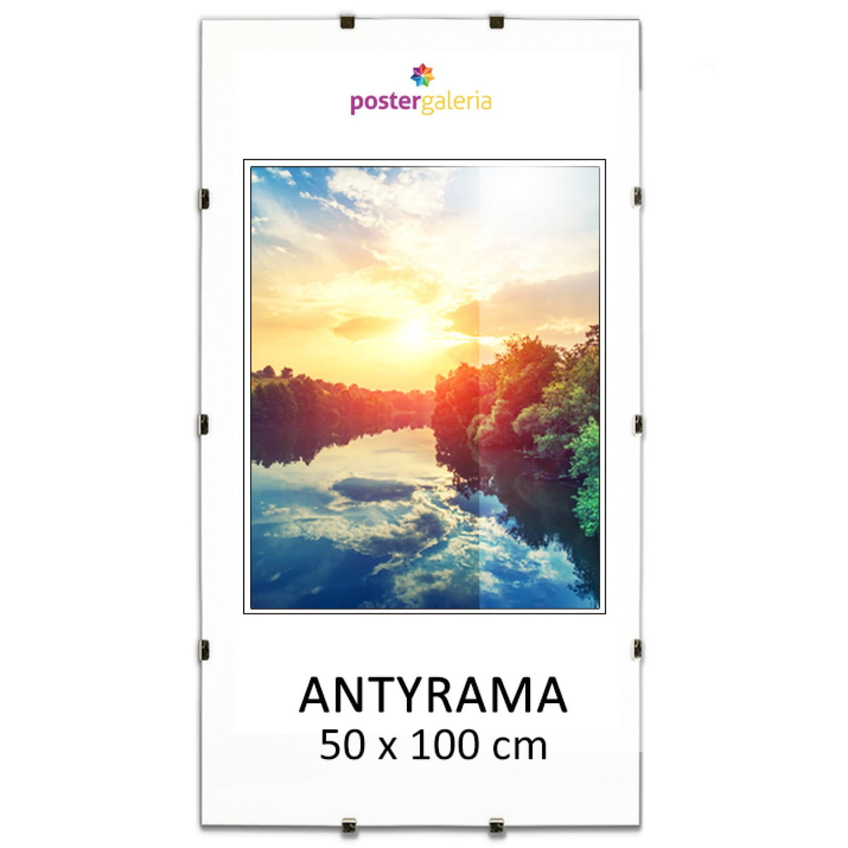 Antyrama plexi w rozmiarze 50x100 cm