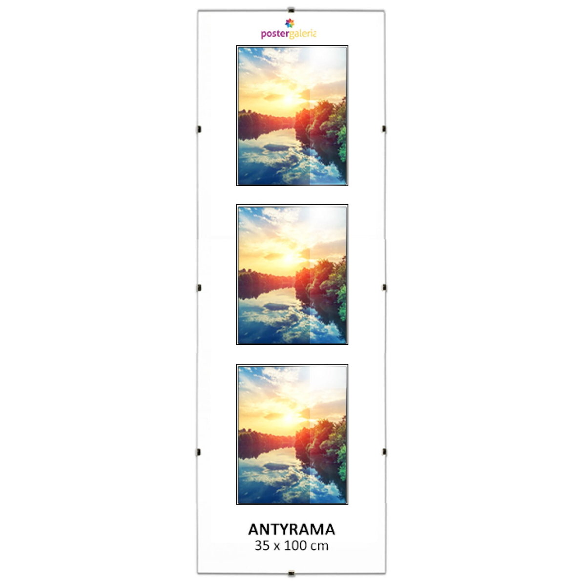 Antyrama plexi w rozmiarze 35x100 cm