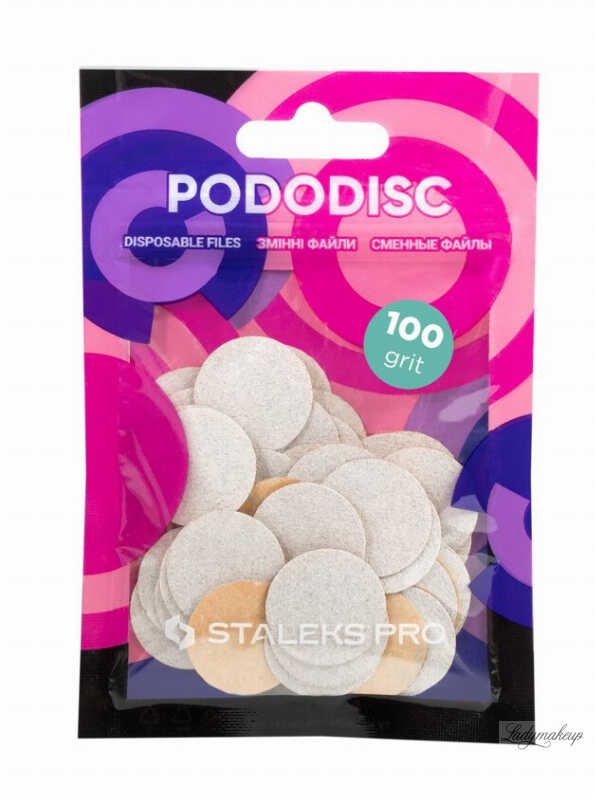 Staleks - Pro Pododisc - Disposable Files - Wymienne nakładki na dysk pedicure - rozm.M - 20 mm - 100 grit. - 50 szt. - White