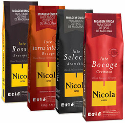 ZESTAW 4 portugalskich kaw mielonych Nicola 4x250 kg