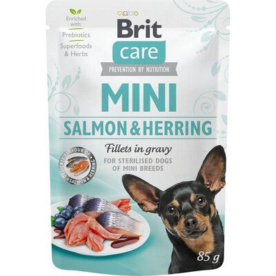 Brit Care Mini Adult Salmon & Herring Sterilised Łosoś i Śledź dla Sterylizowanych Psów Małych Ras 85 g