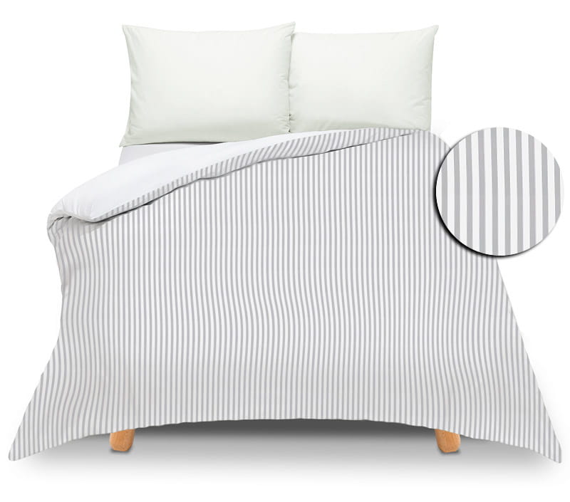 Pościel dwustronna 220x200 Duale paski-biała z torbą