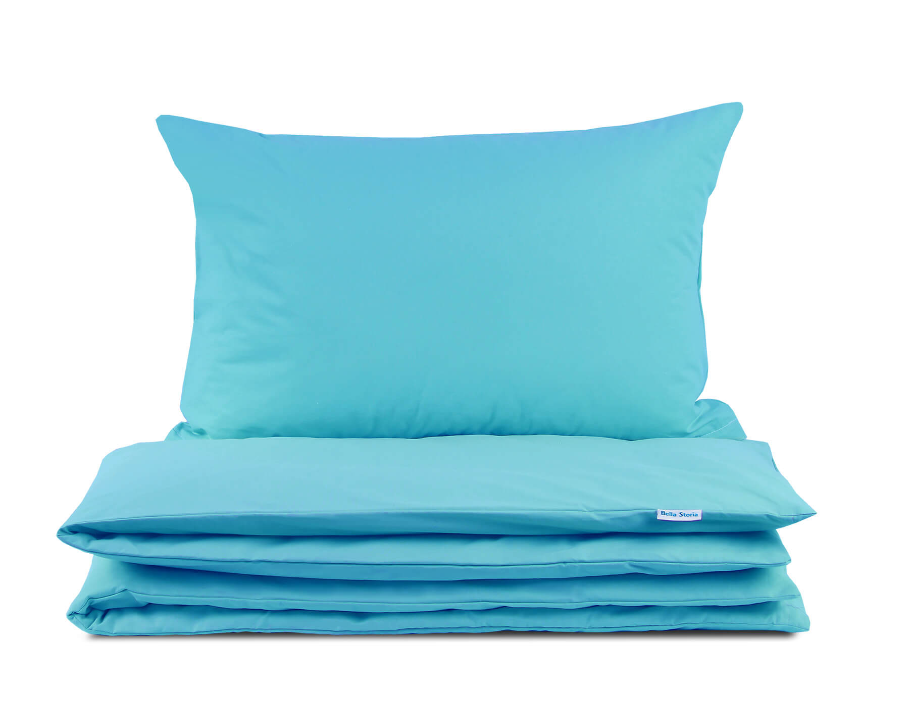 Pościel bawełniana 140x200 Semplice turkusowa z torbą