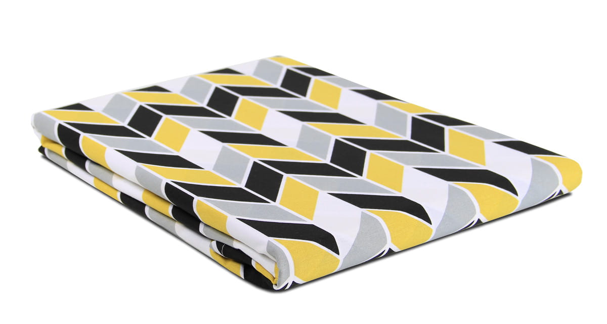 Prześcieradło bawełna 160x270 bez gumki Geometric Yellow
