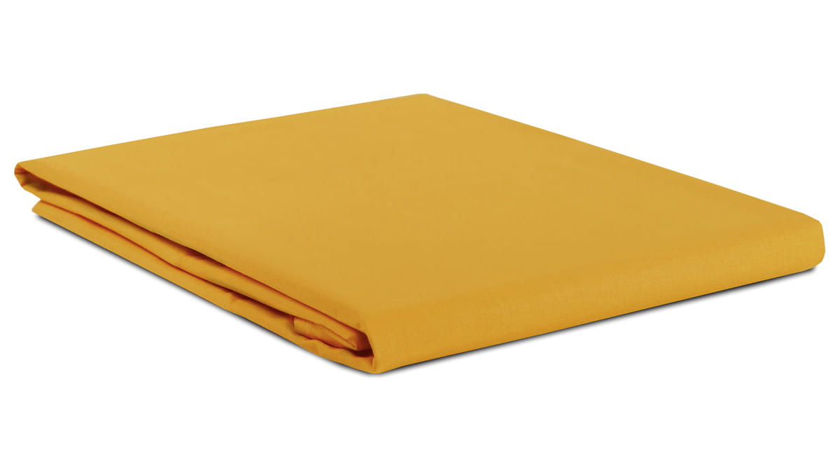 Prześcieradło bawełna 160x210 bez gumki musztardowe Semplice