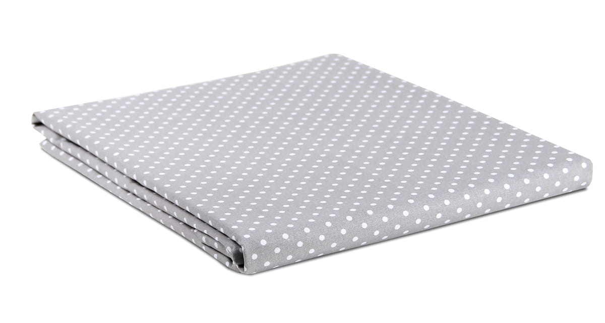 Prześcieradło bawełna 160x270 bez gumki szare w kropki