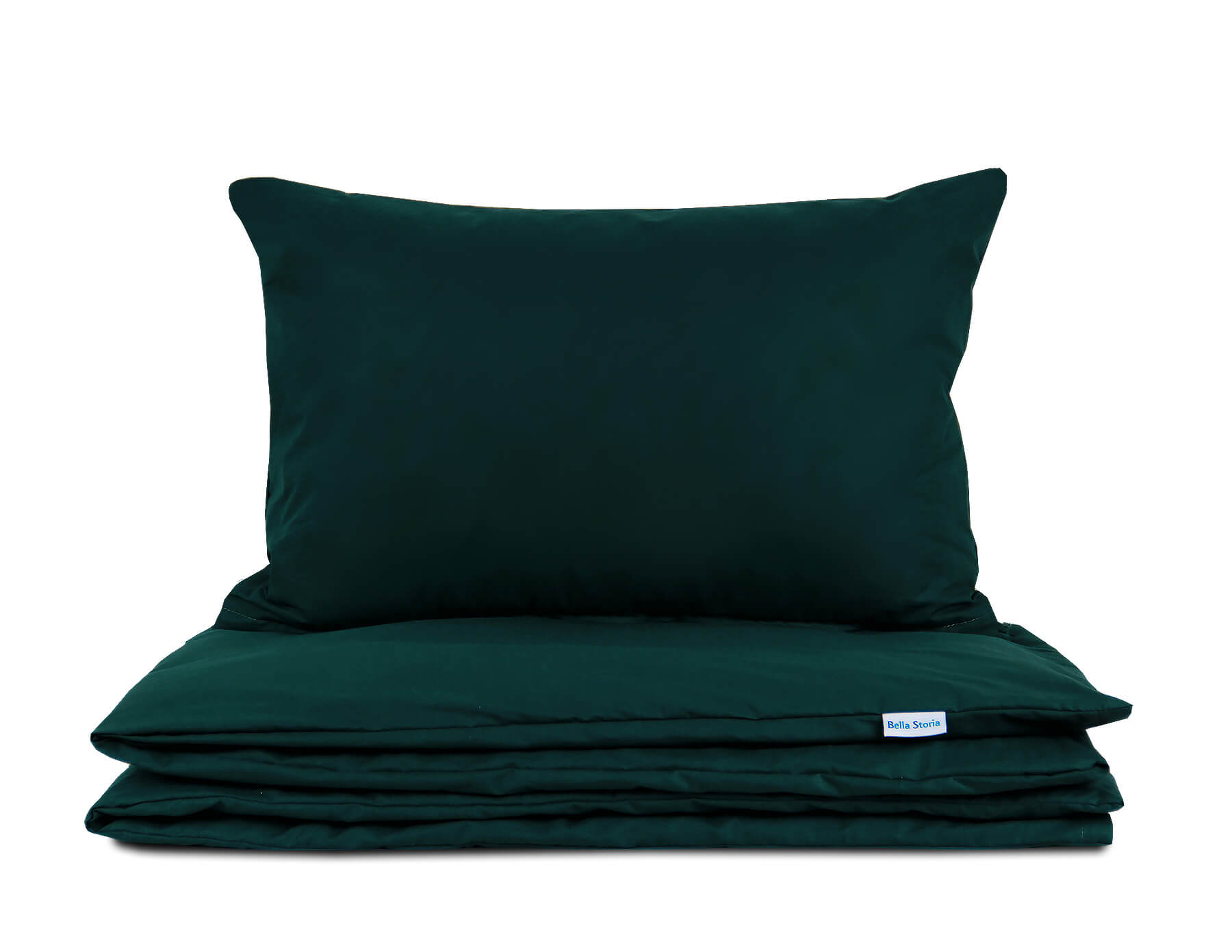 Pościel dziecięca 100x135 bawełniana zieleń butelkowa z plecaczkiem