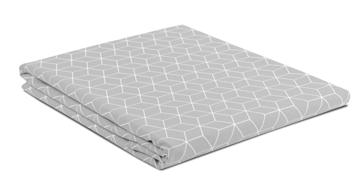 Prześcieradło bawełna 120x210 bez gumki Cube grey