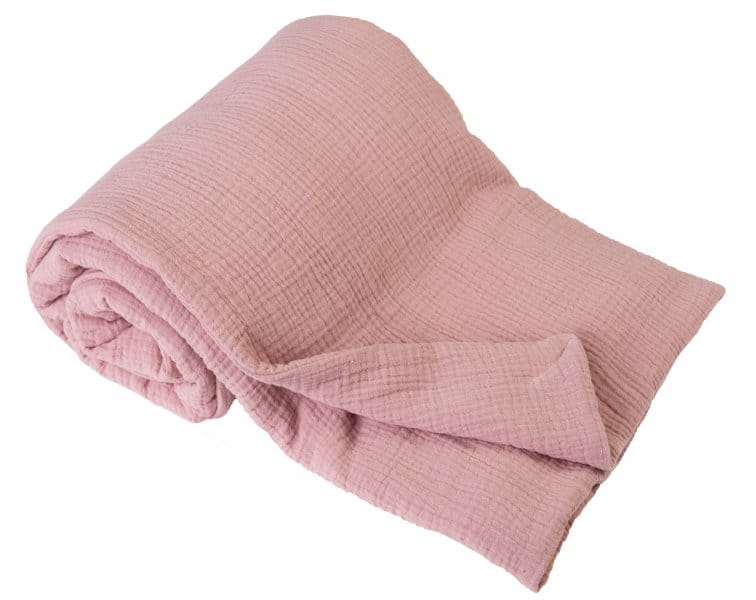 Różowy kocyk muślinowy dziecięcy 75x100 BabyMatex