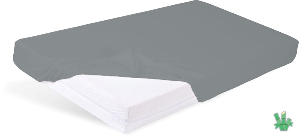 Prześcieradło bambusowe 70x140 Bamboo z gumką ciemnoszare BabyMatex