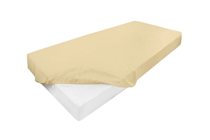 Wysokie prześcieradło 90x200+30cm jersey z lycrą kremowe
