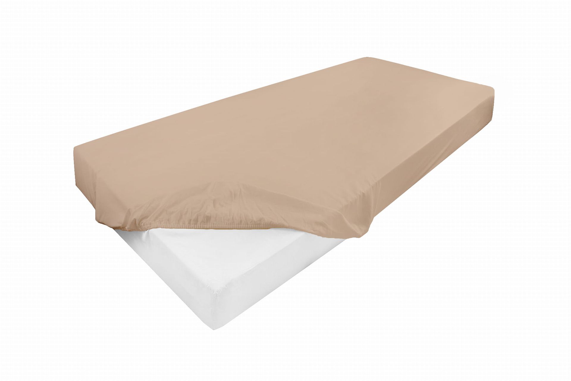 Wysokie prześcieradło 90x200+30cm jersey z lycrą beżowe