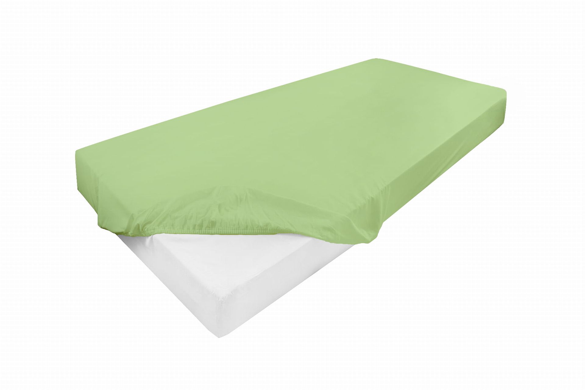 Wysokie prześcieradło 120x200+30cm jersey z lycrą zielone