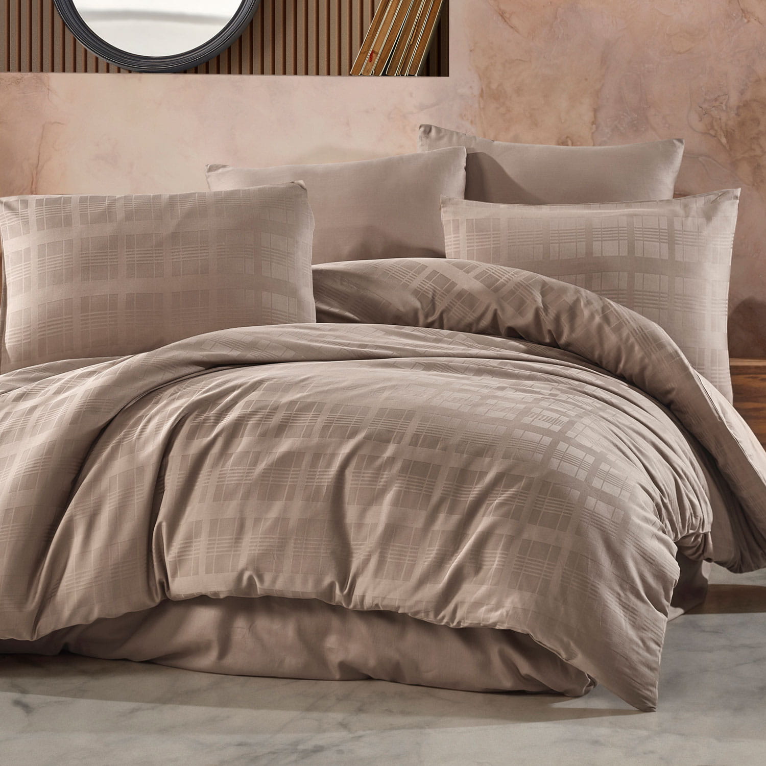 Pościel satynowa 180x200 Marsela Light Brown Darymex