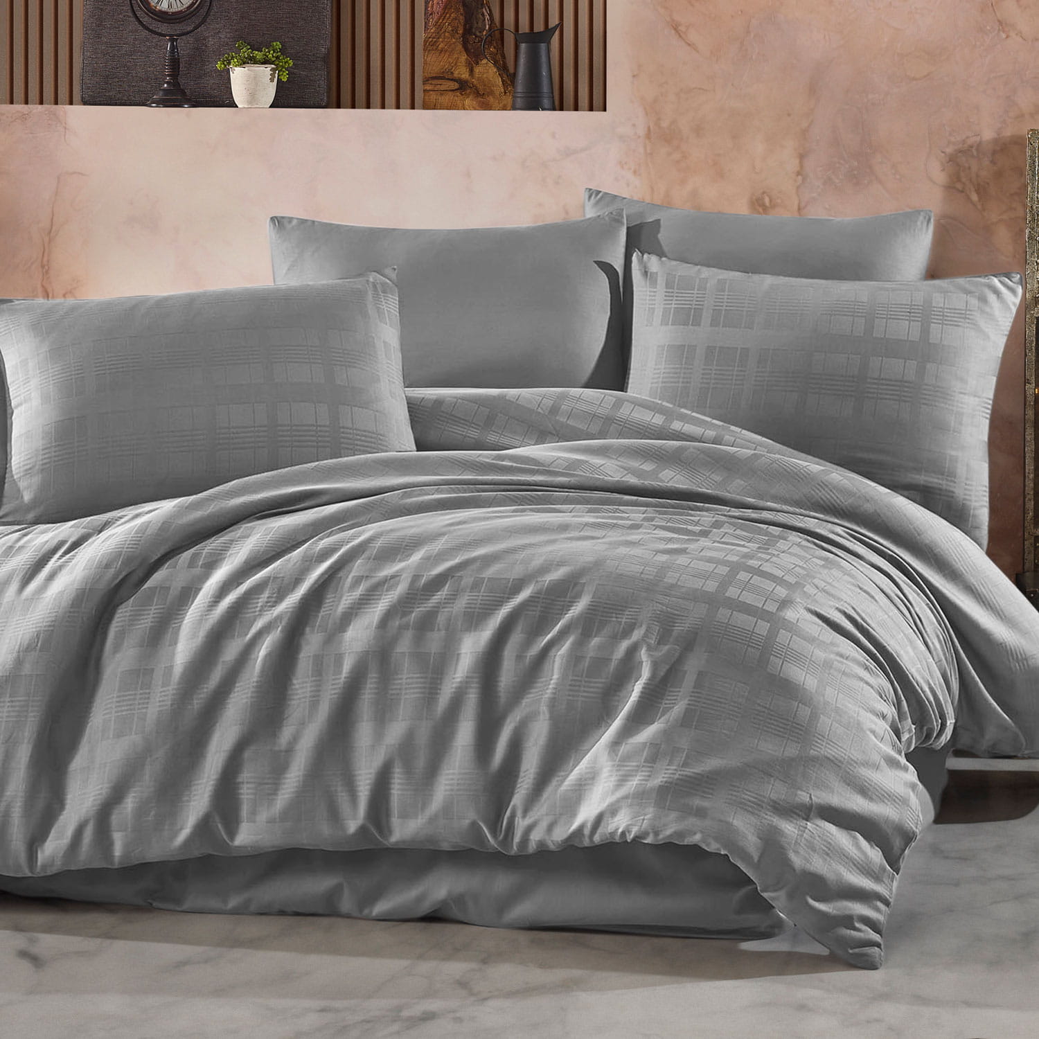 Pościel satynowa 140x200 Marsela Grey Darymex