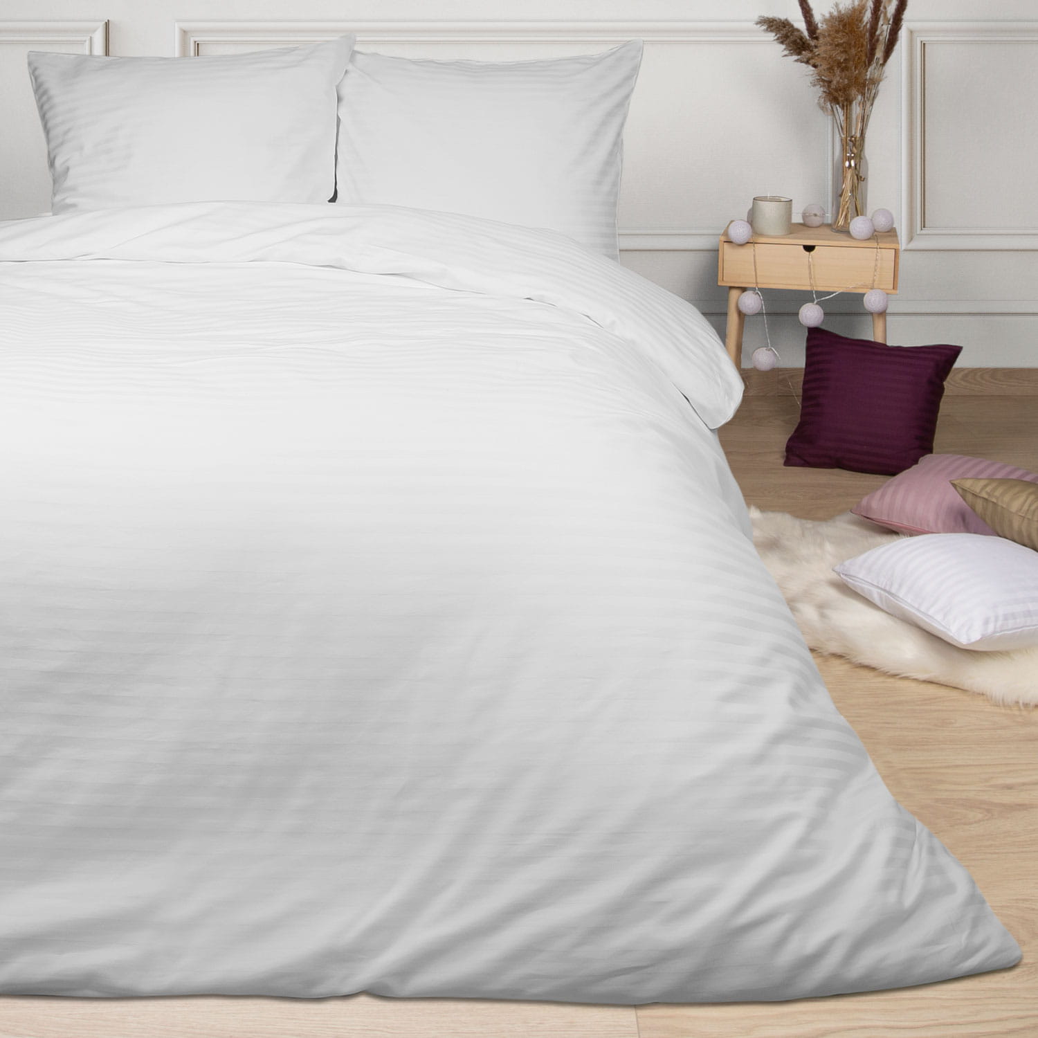 Pościel satynowa 180x200 Vivario White Darymex