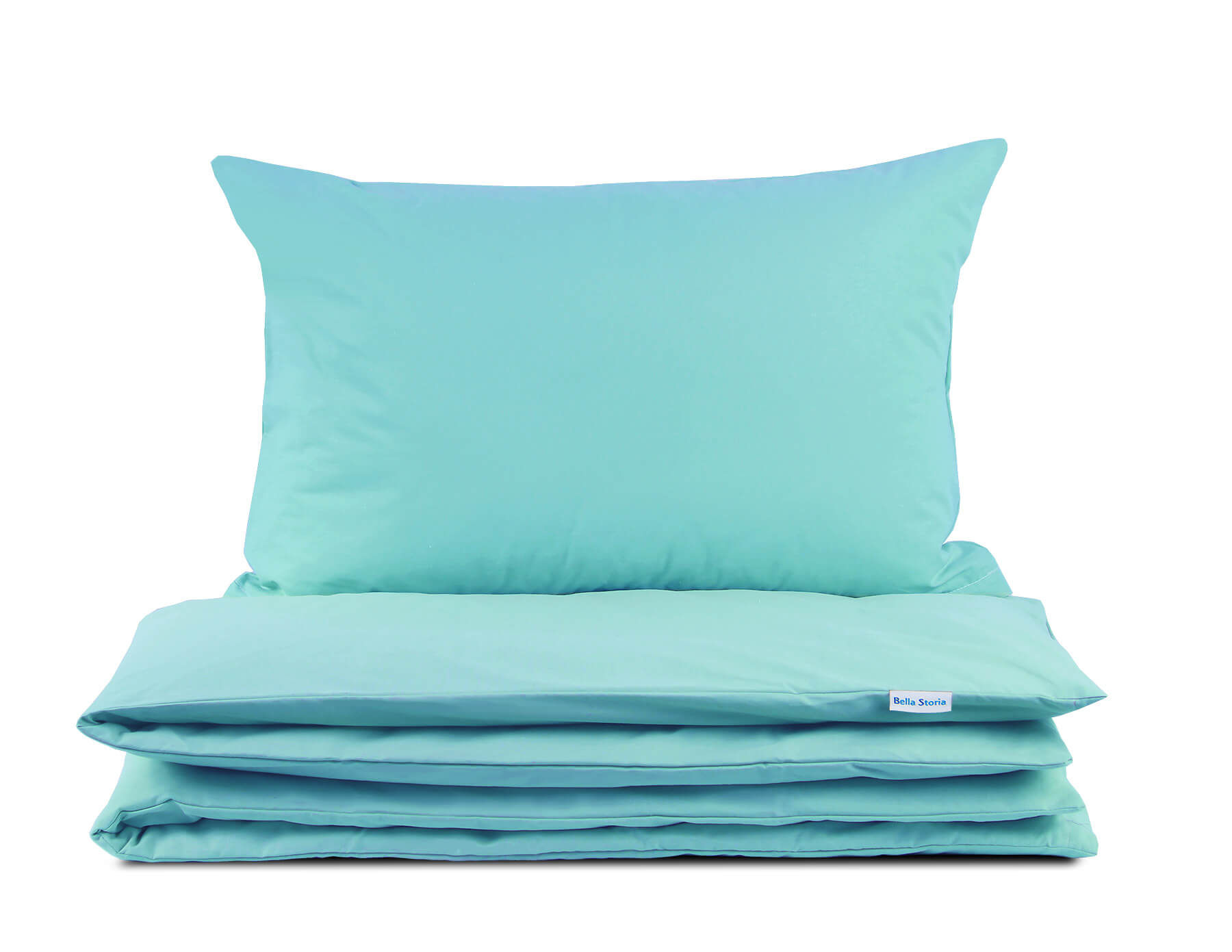 Pościel dziecięca 100x160 bawełniana miętowa z plecaczkiem