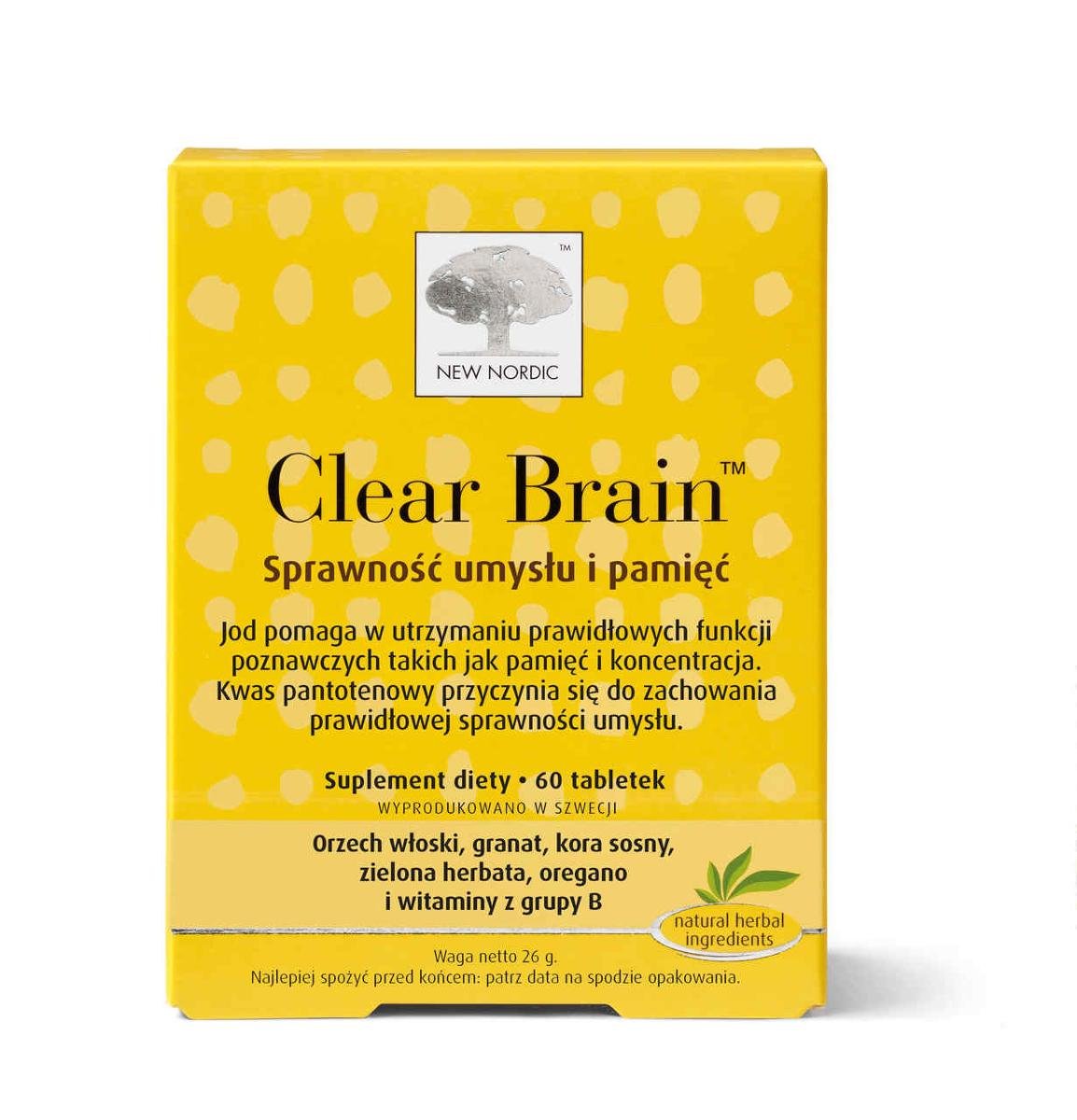 NEW NORDIC Clear Brain 60 tabl 3348221
