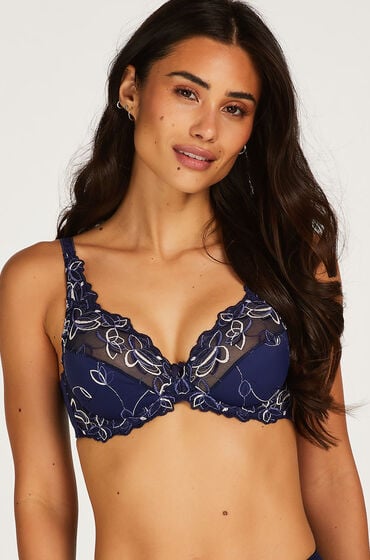 Hunkemöller Biustonosz nieusztywniany z fiszbinami Diva Niebieski