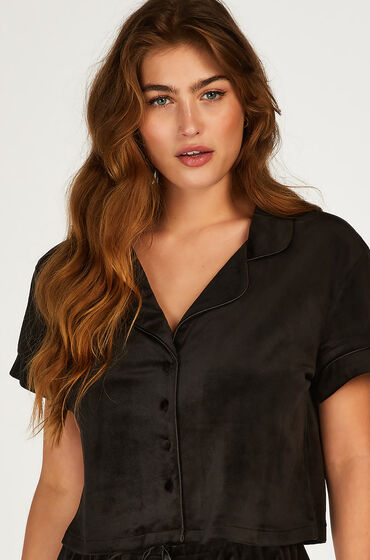 Hunkemöller Bluza z weluru Czarny
