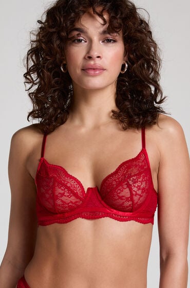 Hunkemöller Nieusztywniany biustonosz z fiszbinami Isabelle Czerwony