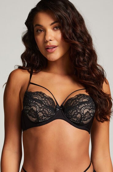 Hunkemöller Nieusztywniany biustonosz z fiszbinami Mavis Czarny