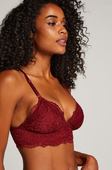 Hunkemöller Biustonosz bralette Triangle Marine Czerwony