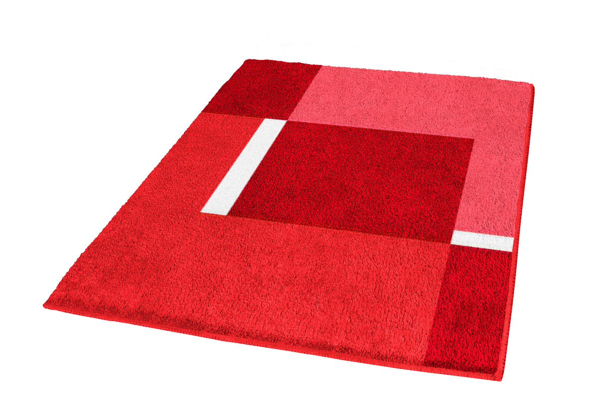 Kleine Wolke 4598453225 dywanik łazienkowy Dakota poliakryl Czerwony/Szary, 55 x 65 cm 4598453539