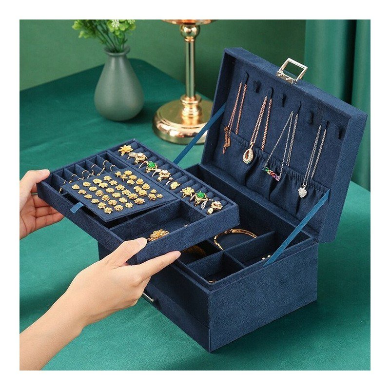 Szkatułka Na Biżuterię Kuferek Etui Organizer Granat Pudełko Pd119Gran