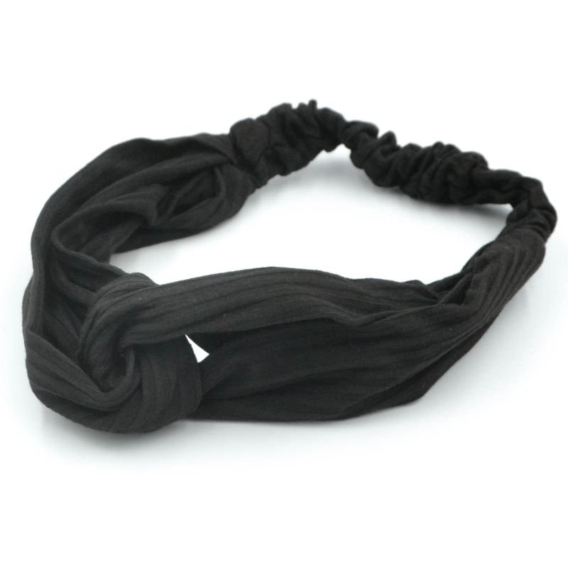 Opaska gumka do włosów węzeł boho czarna