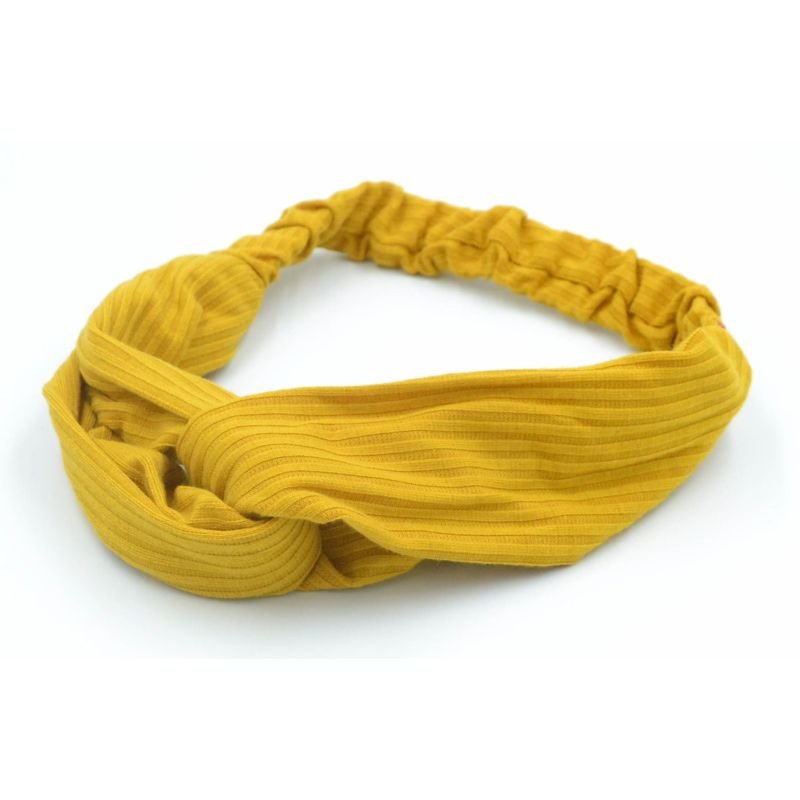Opaska gumka do włosów węzeł boho żółta