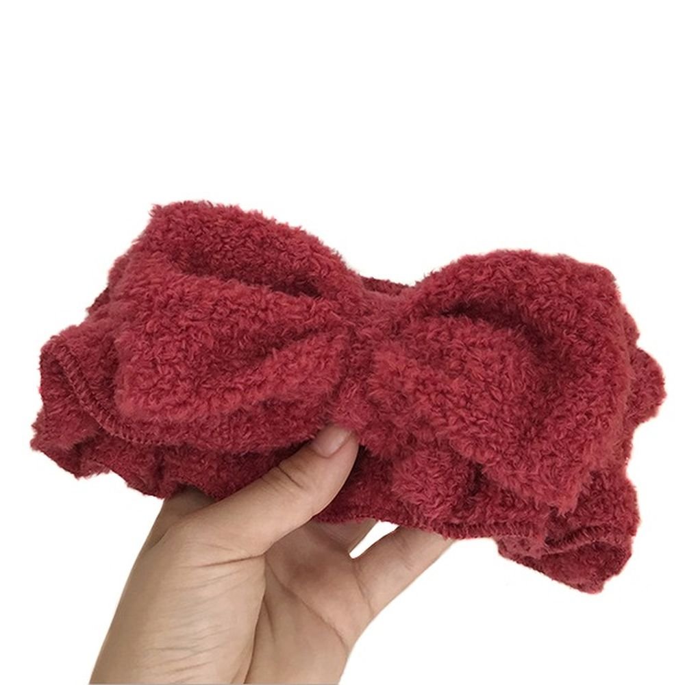 Opaska do włosów kosmetyczna bordowa kokarda