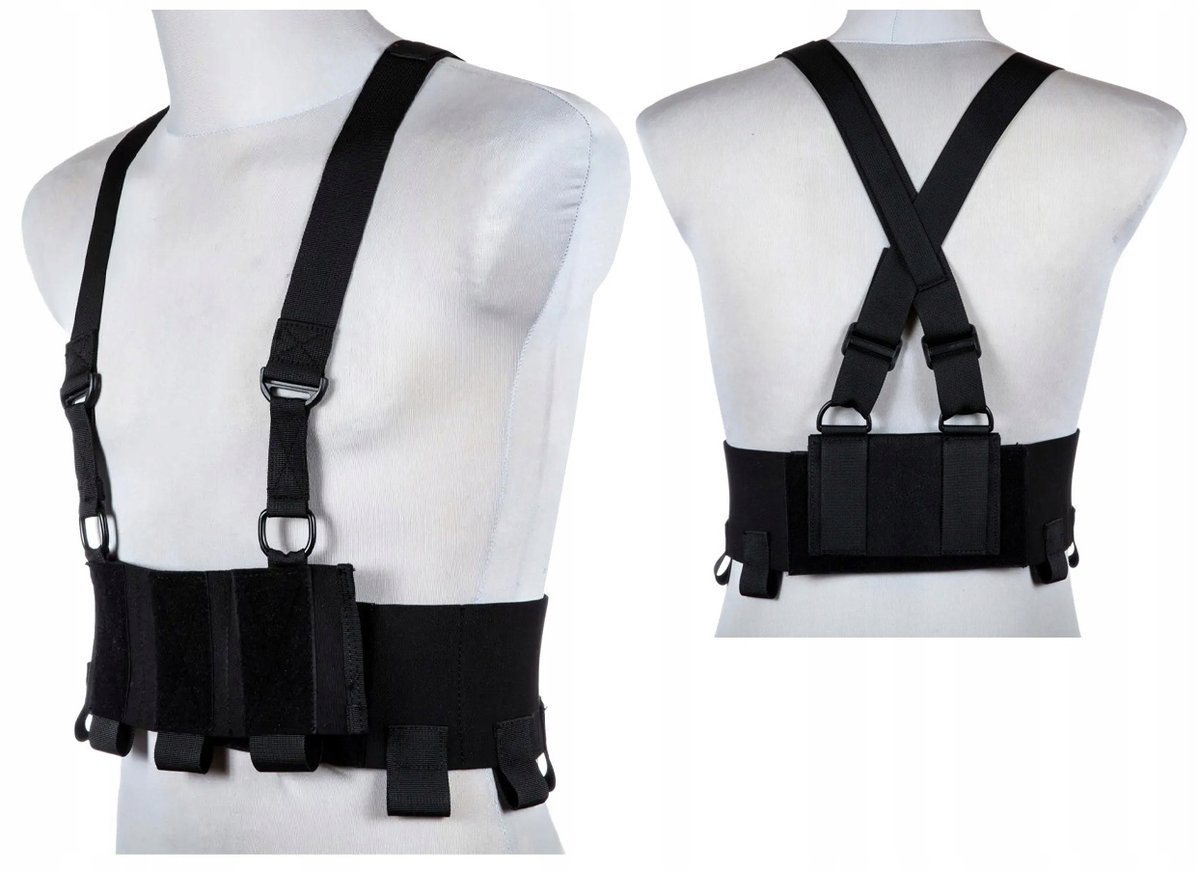Gf Corp Kamizelka Low-Vis Typu Chest Rig Czarna