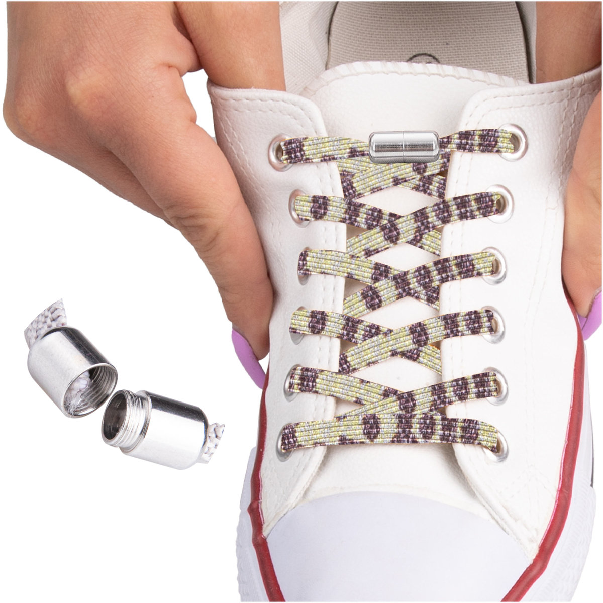 SULPO Sznurówki do butów cętki elastyczne bez wiązania