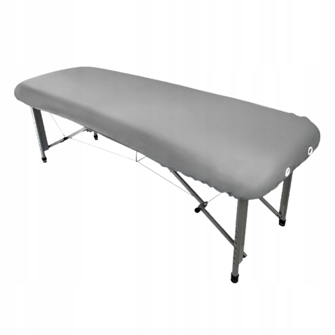 POKRYCIE NA STÓŁ DO MASAŻU OLEJOODPORNE Z GUMKĄ 64X184CM SZARE