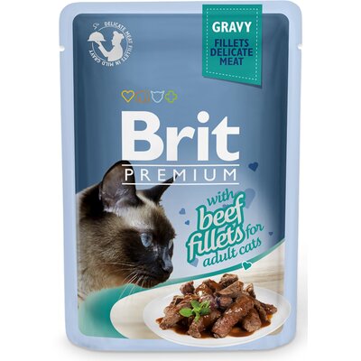 Brit Premium Kot Premium with Beef Fillets for Adult Cats GRAVY 85g