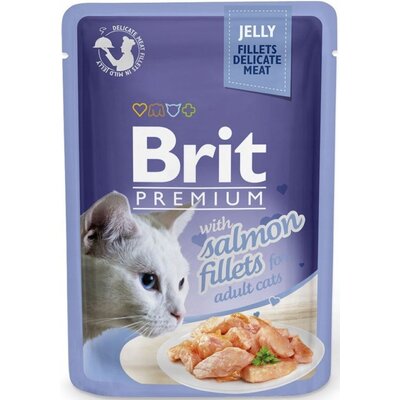 Brit Premium Kot Premium with Salmon Fillets for Adult Cats JELLY 85g