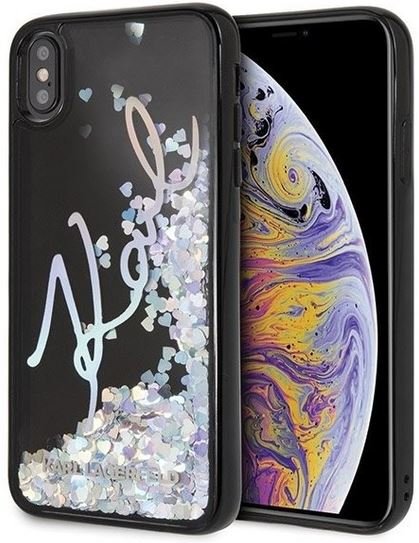 Karl Lagerfeld Etui Hard Case Signature Liquid Glitter Sequins Iphone Xs Max Czarny