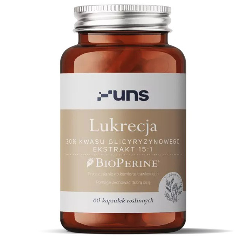 UNS Lukrecja 20% Kwasu Glicyryzynowego Ekstrakt 15:1 60vegcaps