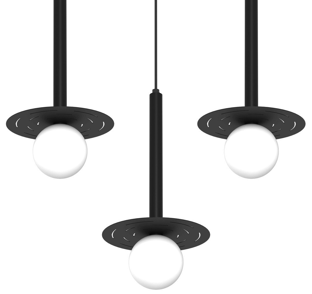 Stylowa wisząca lampa Futura MLP8914 szklane klosze czarna
