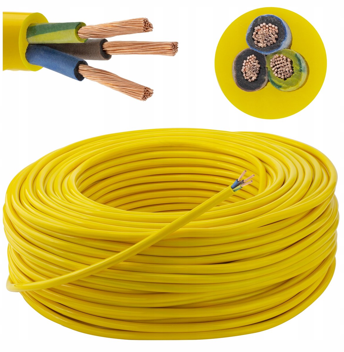 Kabel zewnętrzny PUR H07BQ-F poliuretan 3x2,5 100m