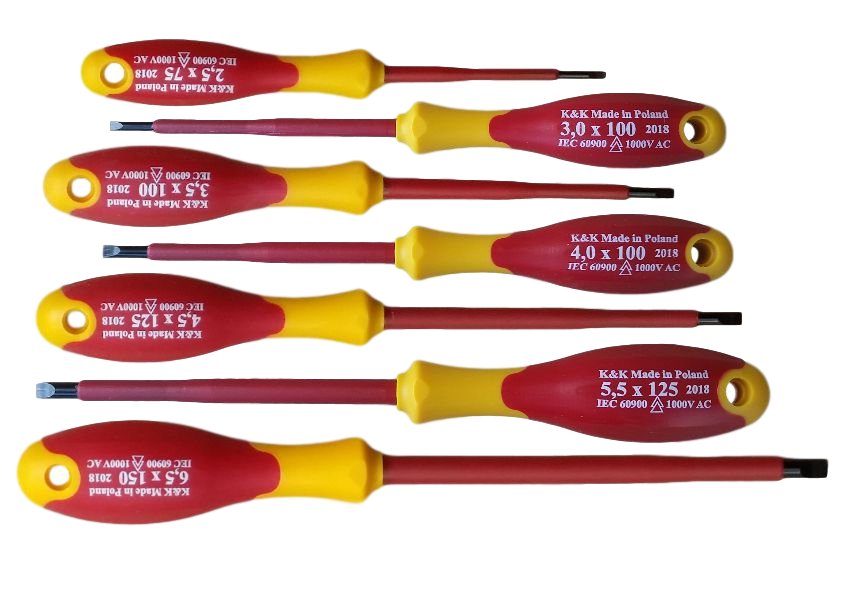 WKRĘTAKI izolowane VDE 1000V dla elektryka 7 szt.