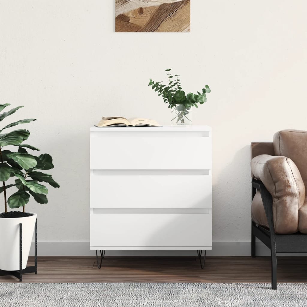 vidaXL Komoda, biała, 60x35x70 cm, materiał drewnopochodny