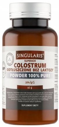 Singularis, Colostrum Odtłuszczone bez laktozy, 60 g