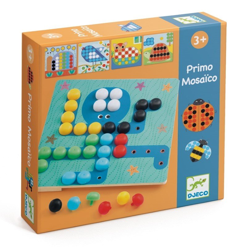 Djeco Primo Mozaika - Kolorowe Obrazki - Kolorowe Pinezki - DJ08140