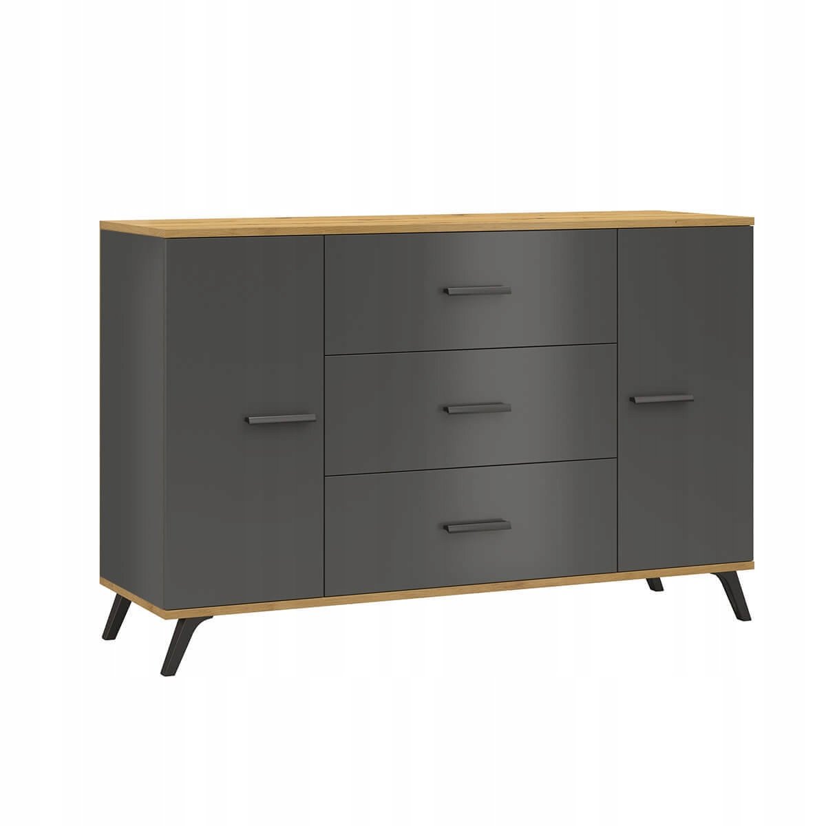 Komoda 140 cm RALF 10 z szufladami grafit artisan