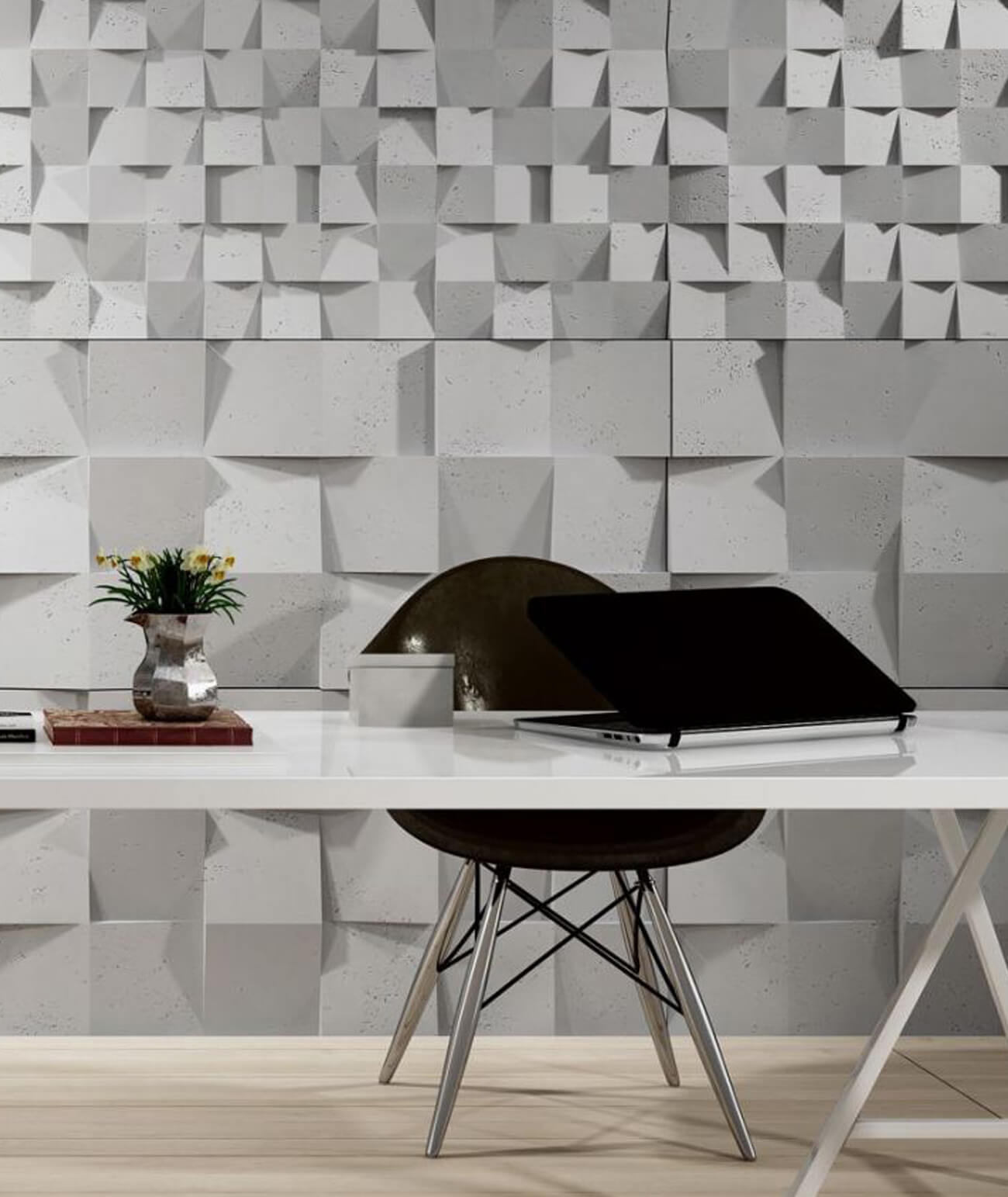 60x60 cm VT - PB15 (S50 jasno szary - mysi) COCO - panel dekor 3D beton architektoniczny