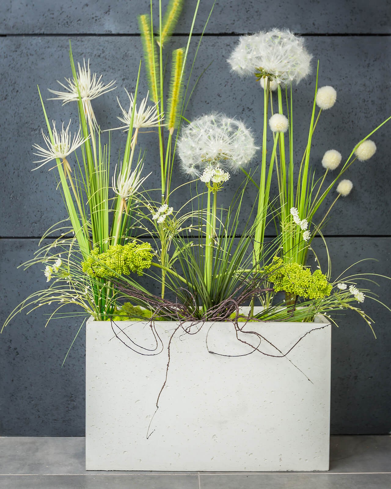 60x22x40 cm CT - Donica betonowa (biała)