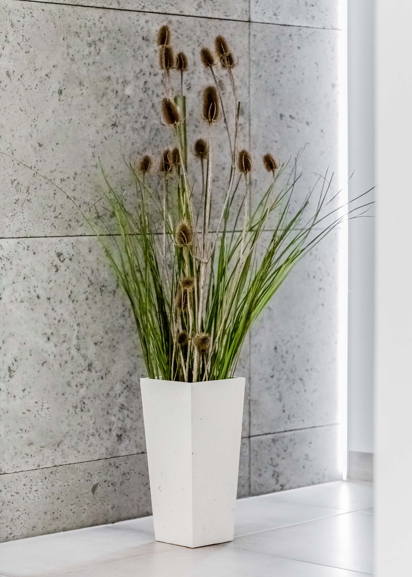 14x14x40 cm (spód) + 19x19 cm (góra) CT - Donica betonowa (biała)